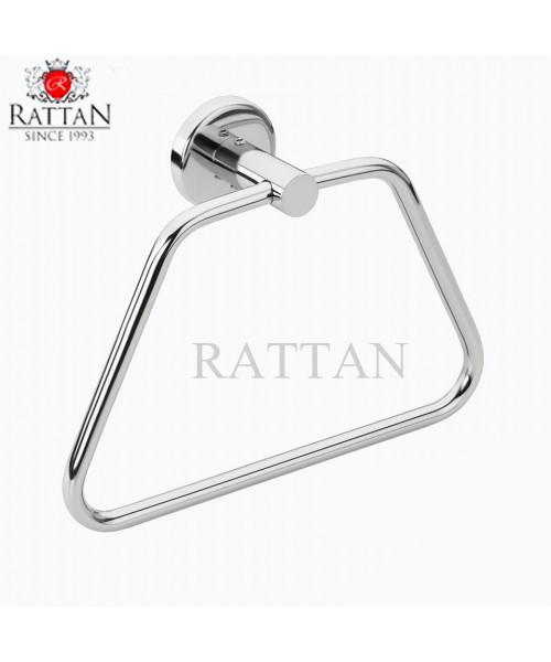 Glossy Towel Ring Triangle Shaped Ratta Metal Work
