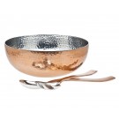 Hammered Salad Bowl With Server 