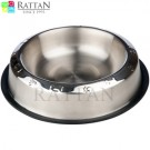 Pet Bowls With Anti Skid Ring ( Top Embossed ) 