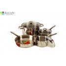 Glass Topped Stainless Steel Cookware Set 
